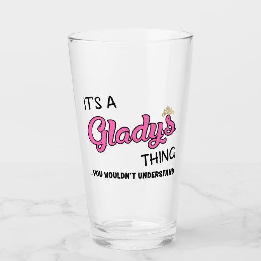 Das ist eine Gladys-Sache, die man den Namen nicht Glas (Vorderseite)