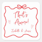 Das ist eine handgezeichnete Bow-Dusche für italie Quadratischer Aufkleber (Vorderseite)