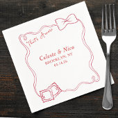 Das ist eine handgezogene Pasta Rote Italienische Serviette