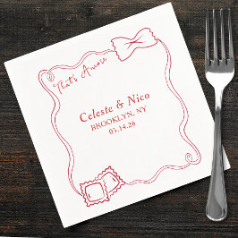 Das ist eine handgezogene Pasta Rote Italienische  Serviette