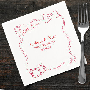 Das ist eine handgezogene Pasta Rote Italienische Serviette