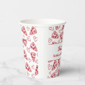 Das ist eine handgezogene Pizza Party Chic Wedding Pappbecher (Rechts)