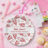 Das ist eine handgezogene Pizza Party Chic Wedding Pappteller (Party)