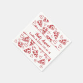 Das ist eine handgezogene Pizza Party Chic Wedding Serviette (Ecke)