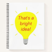 Das ist eine helle Idee, gelbe Lampen-Notebooks Notizblock (Vorderseite)