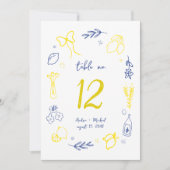 Das ist eine italienische Tischnummer für Hochzeit (Vorderseite)