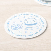 Das ist eine Junge Ankündigung! Runder Pappuntersetzer (Angewinkelt)