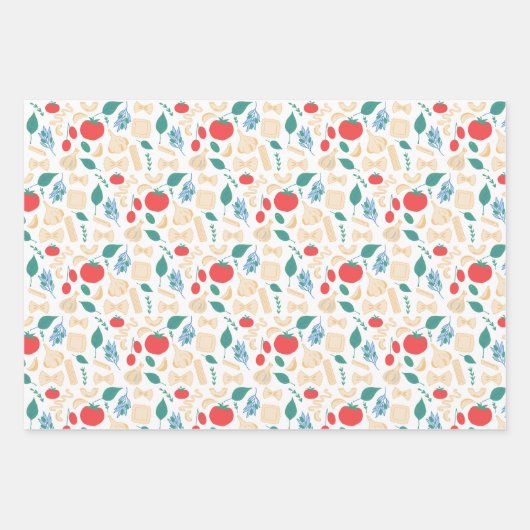 Das ist eine klassische italienische Pasta Formen Geschenkpapier Set (Vorderseite)