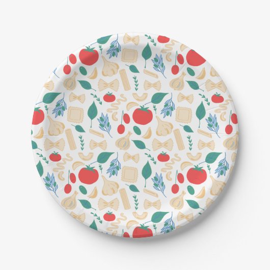 Das ist eine klassische italienische Pasta Formen  Pappteller (Vorderseite)