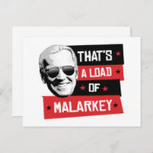 Das ist eine Ladung von Malarkey Biden 2020 Postkarte (Vorne/Hinten)
