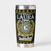 Das ist eine Laura-Sache, die man nicht verstehen  Thermobecher (Rückseite)