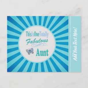 Das ist eine total fabelhafte Tante Blue Butterfly Postkarte