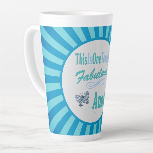 Das ist eine total fabelhafte Tante mit blauem Sch Milchtasse (Linke Ecke)