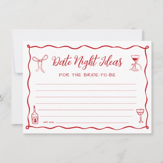 Das ist eine weitere Bridal Showe Date Night Ideas Einladung (Vorderseite)