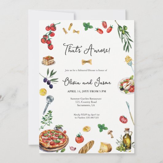 Das ist eine weitere italienische Probe Dinner Ein Einladung (Vorderseite)