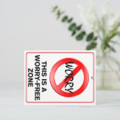 Das ist eine Zone ohne Sorgen! Postkarte (Stehend Vorderseite)