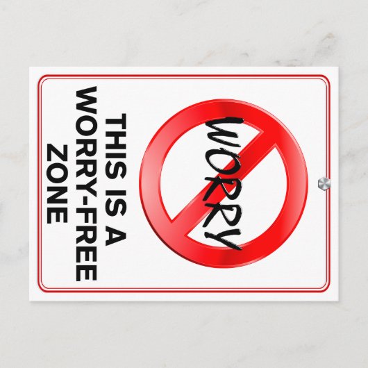 Das ist eine Zone ohne Sorgen! Postkarte (Vorderseite)