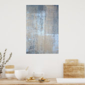 "Das ist einfach" Abstrakte Kunst in Grau und Beig Poster (Küche)