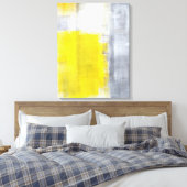 "Das ist es" Abstrakte graue und gelbe Kunst Leinwanddruck (Insitu (Schlafzimmer))