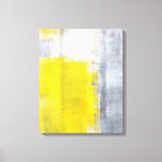 "Das ist es" Abstrakte graue und gelbe Kunst Leinwanddruck (Vorderseite)