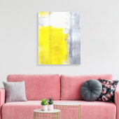 "Das ist es" Abstrakte graue und gelbe Kunst Leinwanddruck (Insitu (Wohnzimmer))