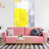 "Das ist es" Abstrakte graue und gelbe Kunst Leinwanddruck (Insitu (Wohnzimmer))