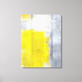 "Das ist es" Abstrakte graue und gelbe Kunst Leinwanddruck
