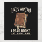 Das ist es, was ich Bücher lese und Dinge kenne Weinetikett (Einzelnes Label)