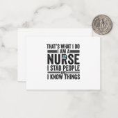 Das ist es, was ich tue, ich bin eine Krankenschwe Mitteilungskarte (Vorderseite/Rückseite Beispiel)