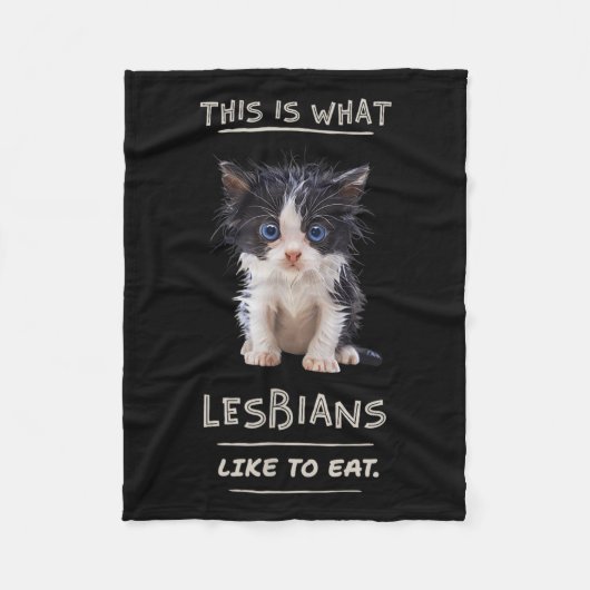 Das ist es, was Lesben gerne essen - Funny Cat Gra Fleecedecke (Vorderseite)