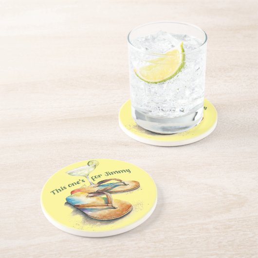 "Das ist für Jimmy" Margarita & Sandals Design Getränkeuntersetzer (Seite)