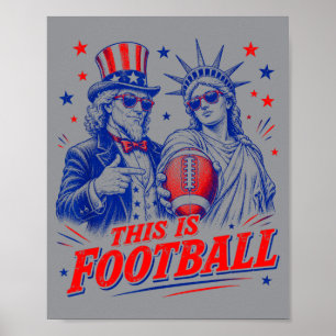 Das Ist Fußball Lustig Amerikanisch USA Rot Weiß Poster