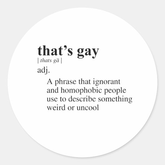 DAS IST GAY RUNDER AUFKLEBER (Vorderseite)