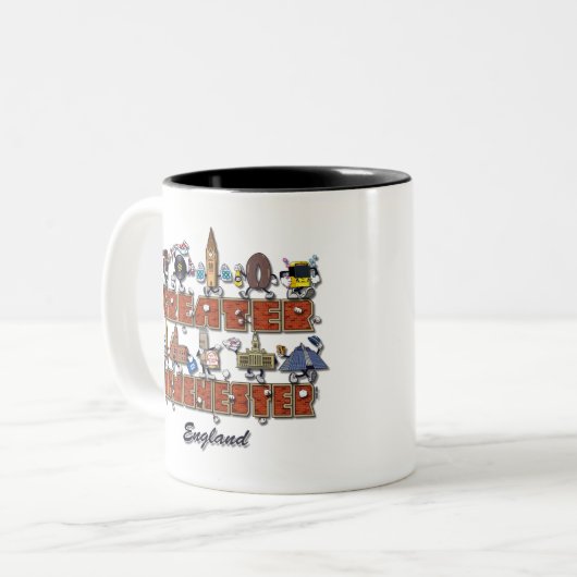 Das ist Greater Manchester Zweifarbige Tasse (Vorderseite Links)