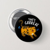 Das ist Großer Funny Tiger Growl Pun Dark BG Button (Vorne & Hinten)