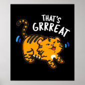 Das ist Großer Funny Tiger Growl Pun Dark BG Poster (Vorne)