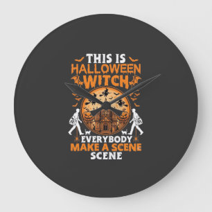 Das ist Halloween Hexe Jeder Macht Eine Szene Pos Große Wanduhr