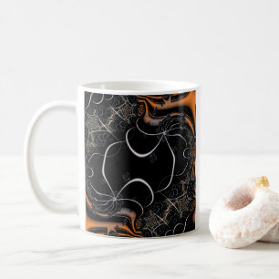 Das ist Halloween   Schwarz und Orange Fraktal Art Kaffeetasse