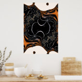 Das ist Halloween | Schwarz und Orange Fraktal Art Poster (Küche)