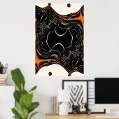 Das ist Halloween | Schwarz und Orange Fraktal Art Poster (Heimbüro)