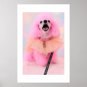 Das ist heiß, das ist rosa Retro Kawaii Pudel Post Poster