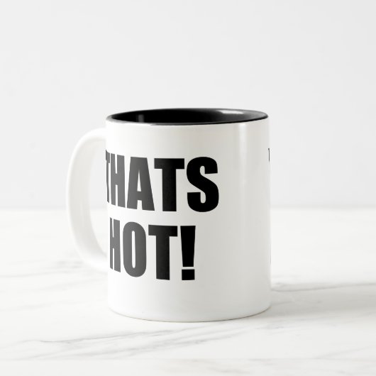 Das ist heiß! Ihr Nein! Exzellenz in guter Grammat Zweifarbige Tasse (Vorderseite Links)