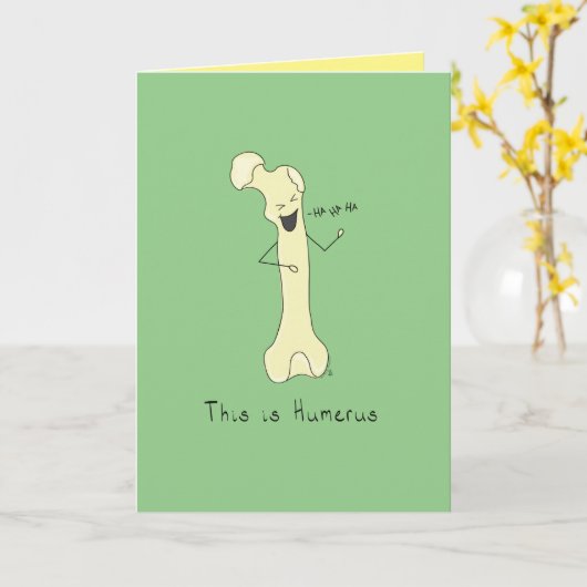 Das ist Humerus - Funny Bone Puff Greeting Card Karte (Gelbe Blume)