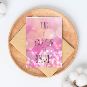 Das ist Ihr Jahr zum Sparkle - Pink Bokeh Geburtst Postkarte