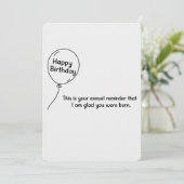 Das ist Ihr jährlicher Geburtstag, lustiger Geburt Einladung (Stehend Vorderseite)