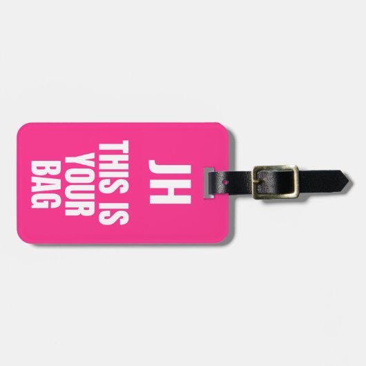 Das ist Ihre Tasche | Benutzerdefinierte Initialen Gepäckanhänger (Vorderseite horizontal)