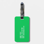 Das ist Ihre Tasche | Custom Initials Bold Neon Gr Gepäckanhänger (Rückseite vertikal)