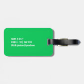 Das ist Ihre Tasche | Custom Initials Bold Neon Gr Gepäckanhänger (Rückseite horizontal)