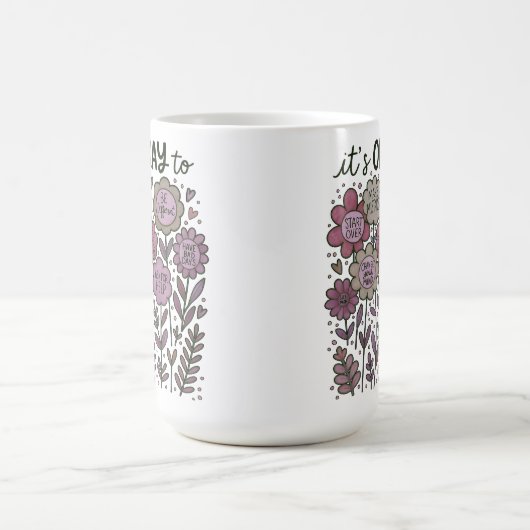 Das ist in Ordnung für Boho Floral Kaffeetasse (Mittel)