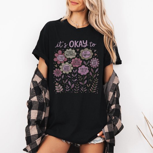 Das ist in Ordnung für Boho Floral T-Shirt